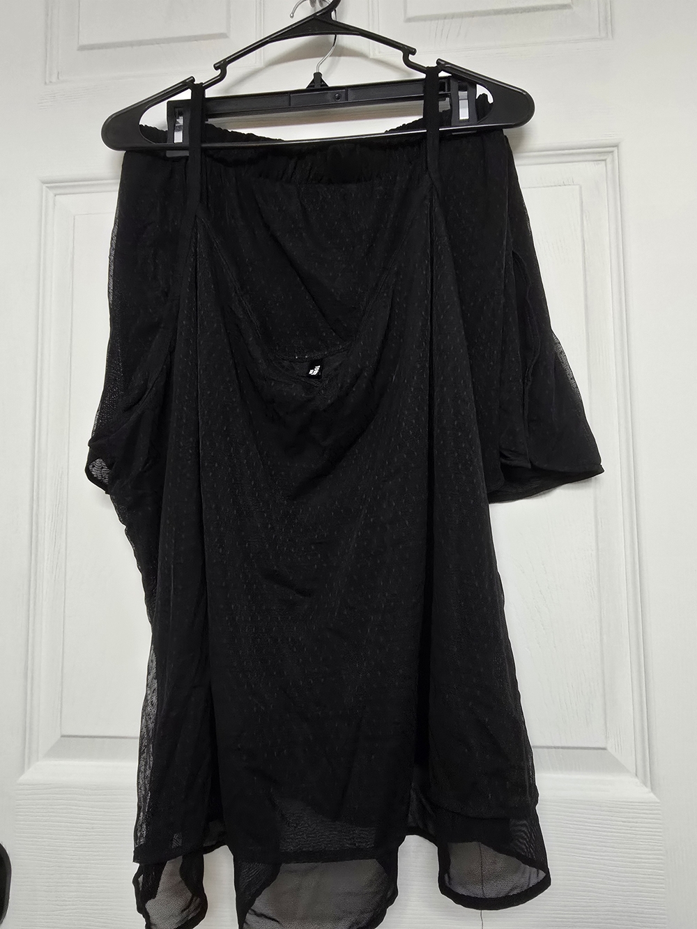 torrid Black Sheer Draped High-Low Sleep Top & Shorts